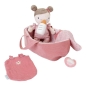 Preview: Kuschelpuppe Baby Rosa mit Pflegeset Little Pink Flowers  | Little Dutch