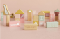 Preview: Bausteine Little Goose Holz, pink | Little Dutch