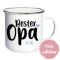Preview: Emailletasse Weiß/Silber - Bester Opa | Schmatzepuffer