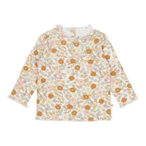 Langarm-Shirt mit Rüschen Vintage Little Flowers, Größe 74 | Little Dutch