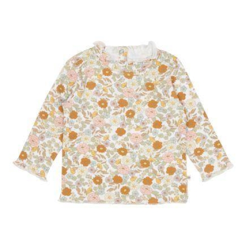 Langarm-Shirt mit Rüschen Vintage Little Flowers, Größe 68 | Little Dutch