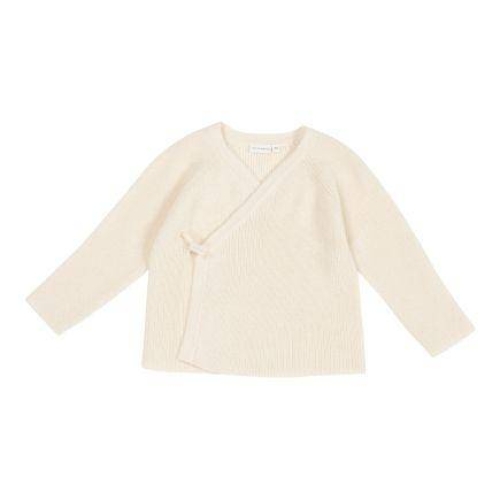 Wickelstrickjacke Essential Pure Soft White, Größe 68 | Little Dutch