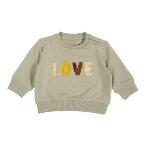 Pullover Vintage Sunny Stripes "Love", Größe 50/56 | Little Dutch