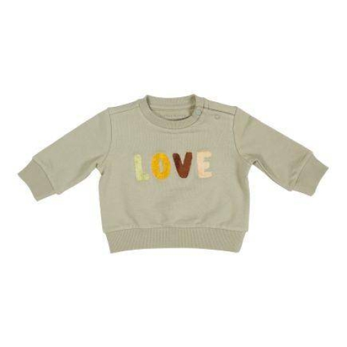 Pullover Vintage Sunny Stripes "Love", Größe 50/56 | Little Dutch
