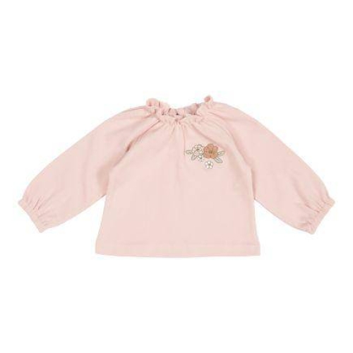 Langarm-Shirt mit Stickerei Vintage Little Flowers, Soft Pink Größe 74 | Little Dutch