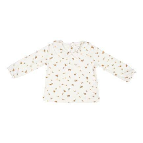 Langarm-Shirt mit rundem Kragen White Blossom, Größe 68 | Little Dutch