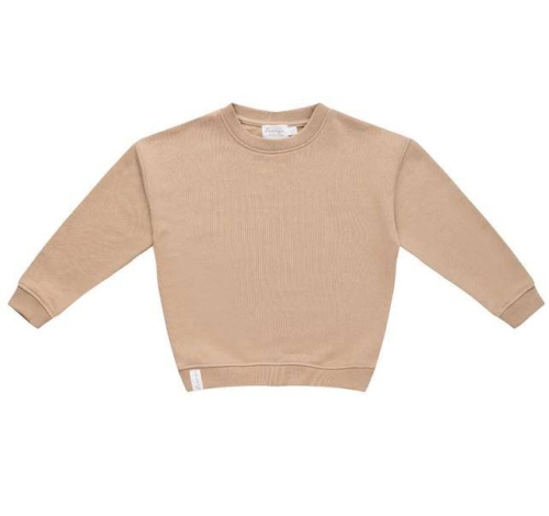 Sweatshirt oversized unisex "Coffee" beige, Größe 74 / 80 | leevje