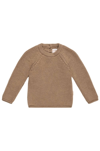 Pullover Strick grob "Hazelnut" beige, Größe 74-80 | Leevje