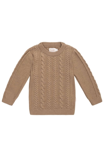 Pullover Strick "Walnut" beige, Größe 86-92 | Leevje