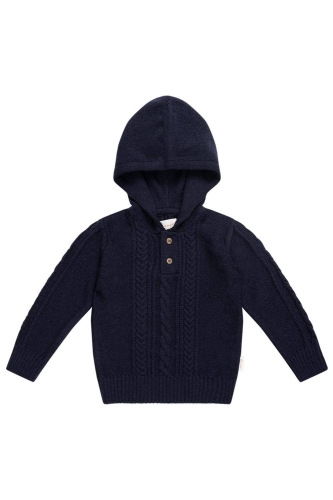 Hoodie Strick "Navy" blau, Größe 74-80 | Leevje