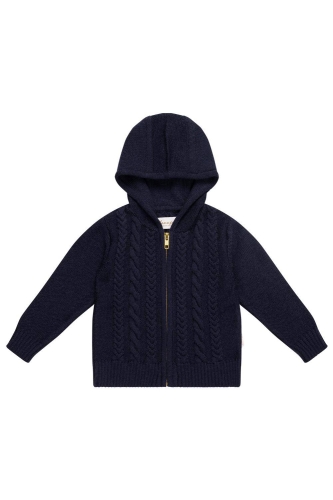 Strickjacke mit Reißverschluss "Navy" Blau, Größe 86-92 | leevje