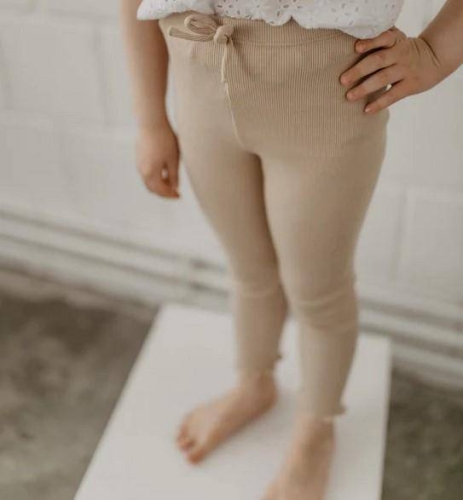 Leggins mit Schleife "Tan", Beige, Größe 74 / 80 | leevje