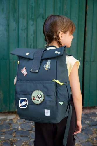 Rucksack Rolltop, navy blau | Lässig