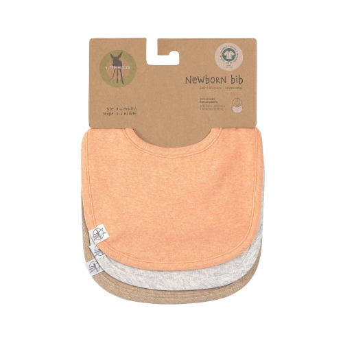 Lätzchen 3er Set, Apricot Hellgrau Beige, Bio-Baumwolle | Lässig