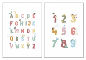 Poster A3 ABC und Zahlen Little Goose "beidseitig bedruckt, bunt | Little Dutch