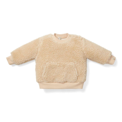 Teddy-Pullover, Sand, Größe 86 | Little Dutch