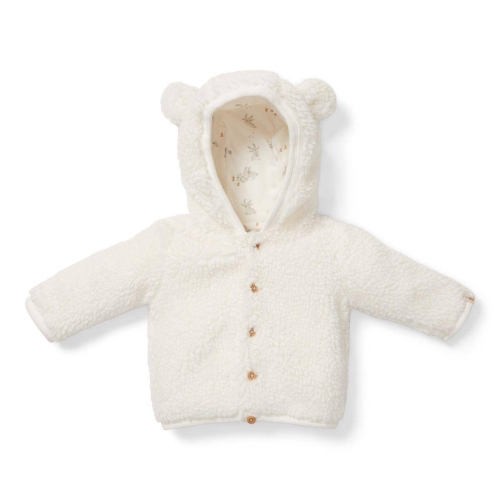 Teddy-Jacke Baby Bunny, Off-White, Größe 62 | Little Dutch