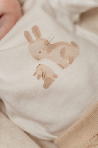 Langarmshirt Baby Bunny, Weiß, Größe 86 | Little Dutch