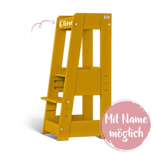 Lernturm Felix - Learning tower - gelb + gratis Namensaufkleber | tiSsi®