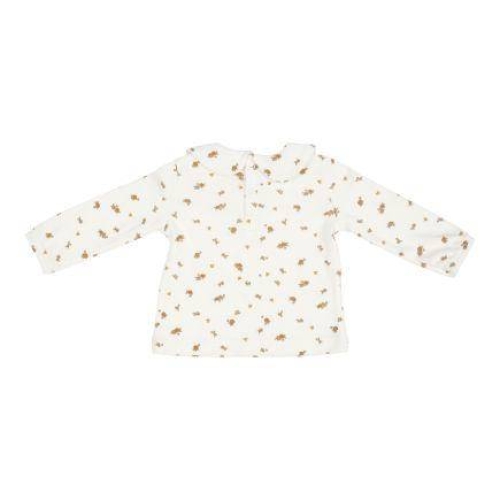 Langarm-Shirt mit rundem Kragen White Blossom, Größe 74 | Little Dutch