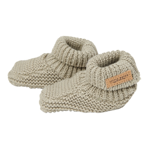 Strick-Babyschuhe Sailors Bay Olive, Größe 2 | Little Dutch