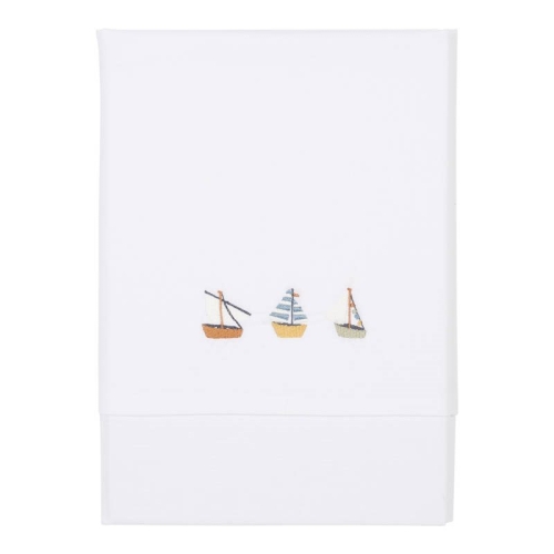 Kinderbettlaken Sailors Bay bestickt 110 x 140 cm | Little Dutch