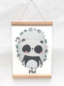 Poster A3 Panda "beidseitig bedruckt", mint | Little Dutch