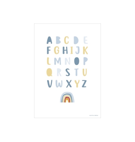 Poster A3 Regenbogen/ABC "beidseitig bedruckt", blau | Little Dutch