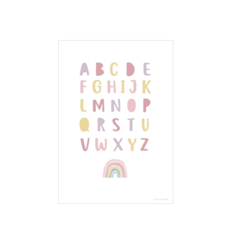 Poster A3 Regenbogen/ABC "beidseitig bedruckt" pink | Little Dutch