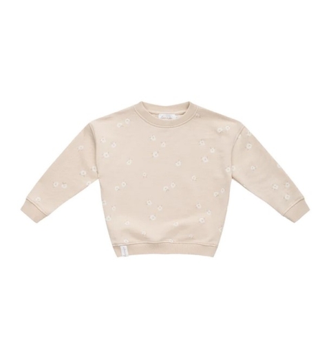 Sweatshirt oversized "Rose by Rose" beige, Größe 74 / 80 | leevje