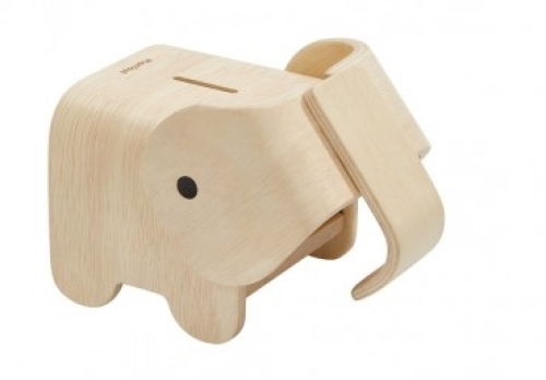 Spardose Elefant Holz natur | PlanToys "Laser Gravur"