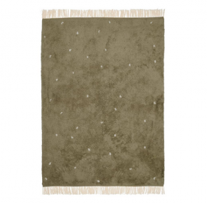 Teppich gepunktet Pure, olive 170 x 120 cm | Little Dutch