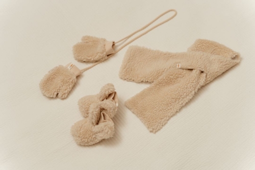 Teddy-Babyschuhe Bunny, Sand - Größe 2 | Little Dutch