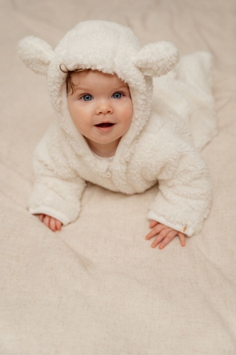 Teddy-Strampler Baby Bunny, Off White, Größe 50/56 | Little Dutch