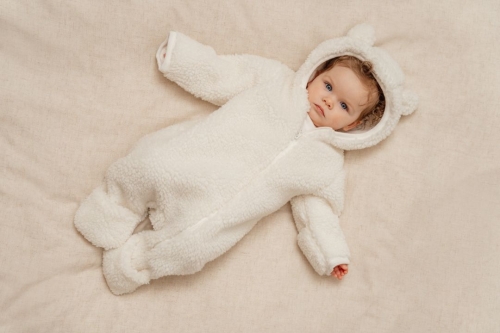 Teddy-Strampler Baby Bunny, Off White, Größe 50/56 | Little Dutch