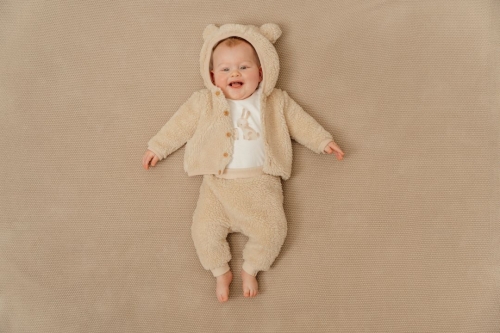 Teddy-Jacke Baby Bunny, Sand, Größe 104 | Little Dutch