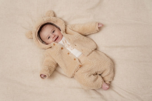 Teddy-Jacke Baby Bunny, Sand, Größe 104 | Little Dutch