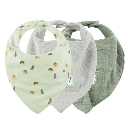 Halstuch Bandana bib 3-pack mix - Friendly Vegetables | Trixie