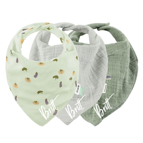 Halstuch Bandana bib 3-pack mix - Friendly Vegetables | Trixie