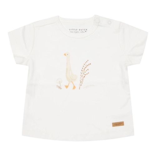 Kurzärmeliges T-Shirt Little Goose Walking White, Größe 50/56 | Little Dutch