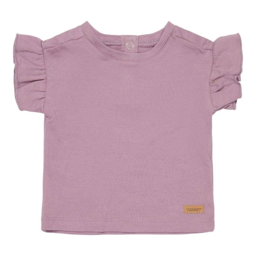 Kurzärmeliges T-Shirt Vintage Little Flowers, Mauve Größe 62 | Little Dutch