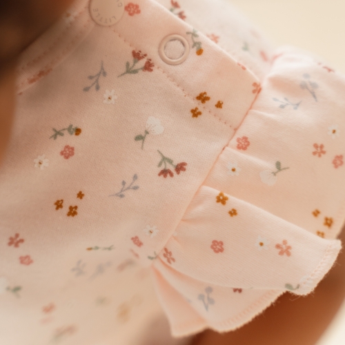 Kurzärmeliges T-Shirt Little Pink Flowers, Größe 62 | Little Dutch