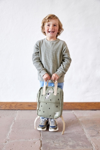 Rucksack Square - Happy Prints, Olive | Lässig