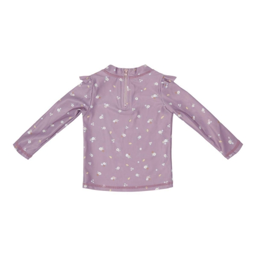 Langärmliges Badeshirt mit Rüschen, Mauve Blossum, Größe 62/68 | Little Dutch