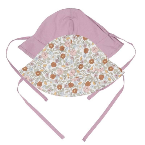 Sonnenhut wendbar, Vintage Little Flowers / Mauve, Größe 2 | Little Dutch