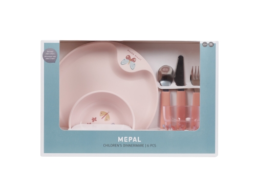 Kinder-Geschirrset Mio 6-teilig - Flowers & Butterflies | Mepal x Little Dutch