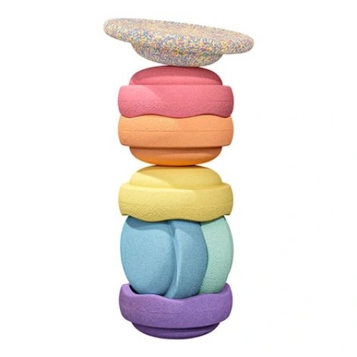 Balance Board + Rainbow 6er Set - Konfetti/Regenbogen pastell | Stapelstein