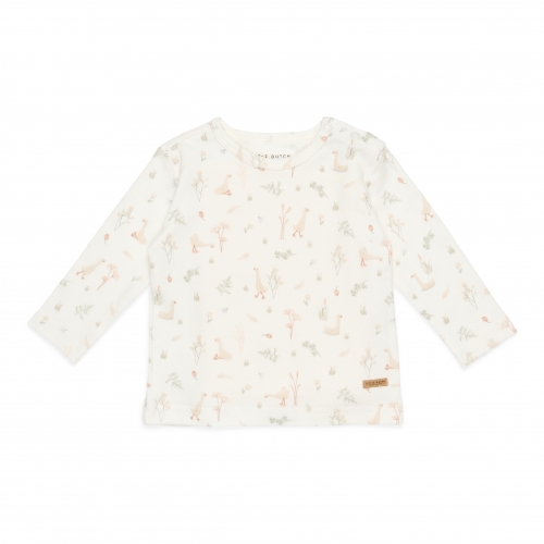 Langarm-Shirt Little Goose White, Größe 50/56 | Little Dutch