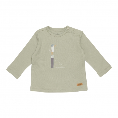 Langarm-Shirt Sailors Bay Seagull Olive, Größe 50/56 | Little Dutch