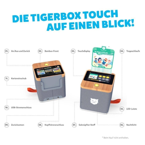 tigerbox TOUCH PLUS grau Bluetooth | by Schmatzepuffer "personalisierbar"